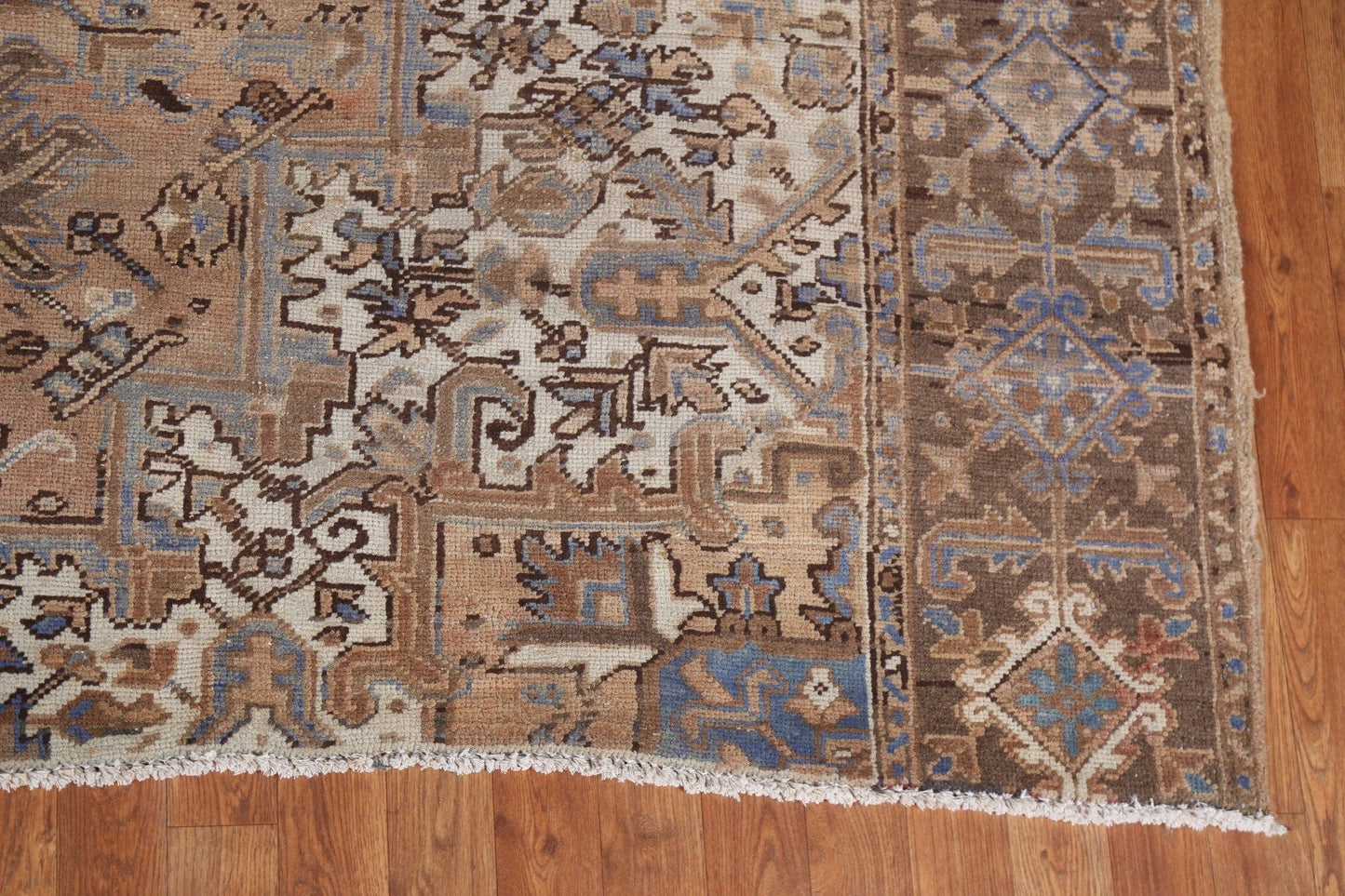 Vintage Geometric Heriz Persian Area Rug 8x9