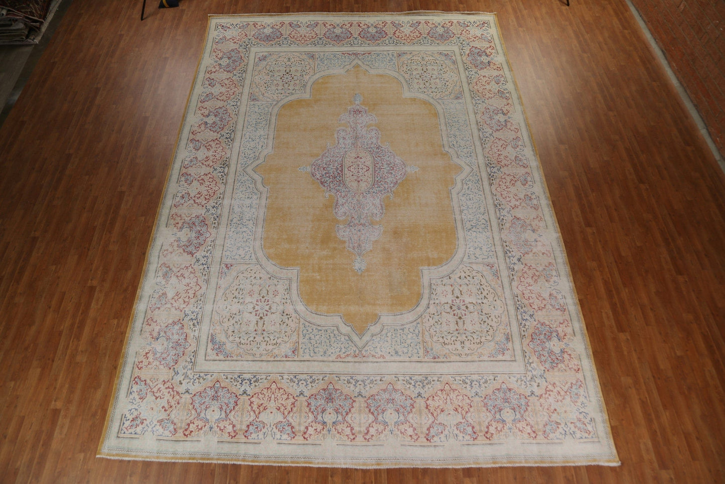 Hand-Knotted Wool Kerman Large Persian Rug 12x17