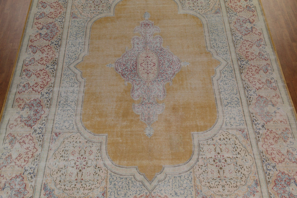 Hand-Knotted Wool Kerman Large Persian Rug 12x17