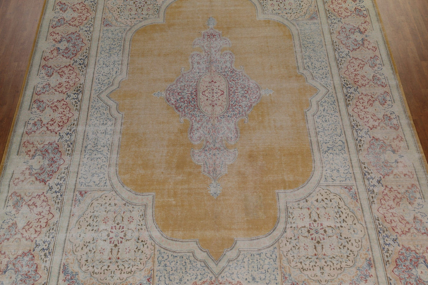 Hand-Knotted Wool Kerman Large Persian Rug 12x17