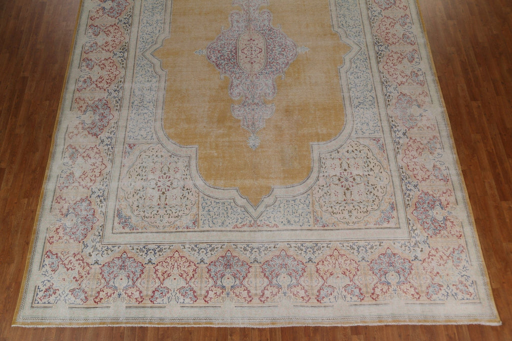 Hand-Knotted Wool Kerman Large Persian Rug 12x17