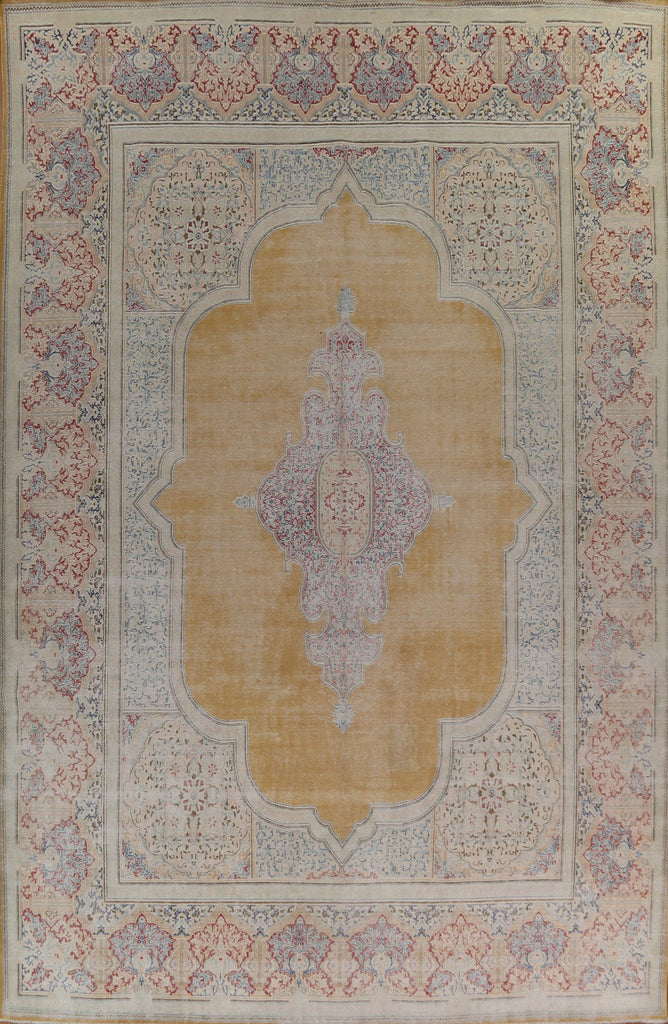 Hand-Knotted Wool Kerman Large Persian Rug 12x17