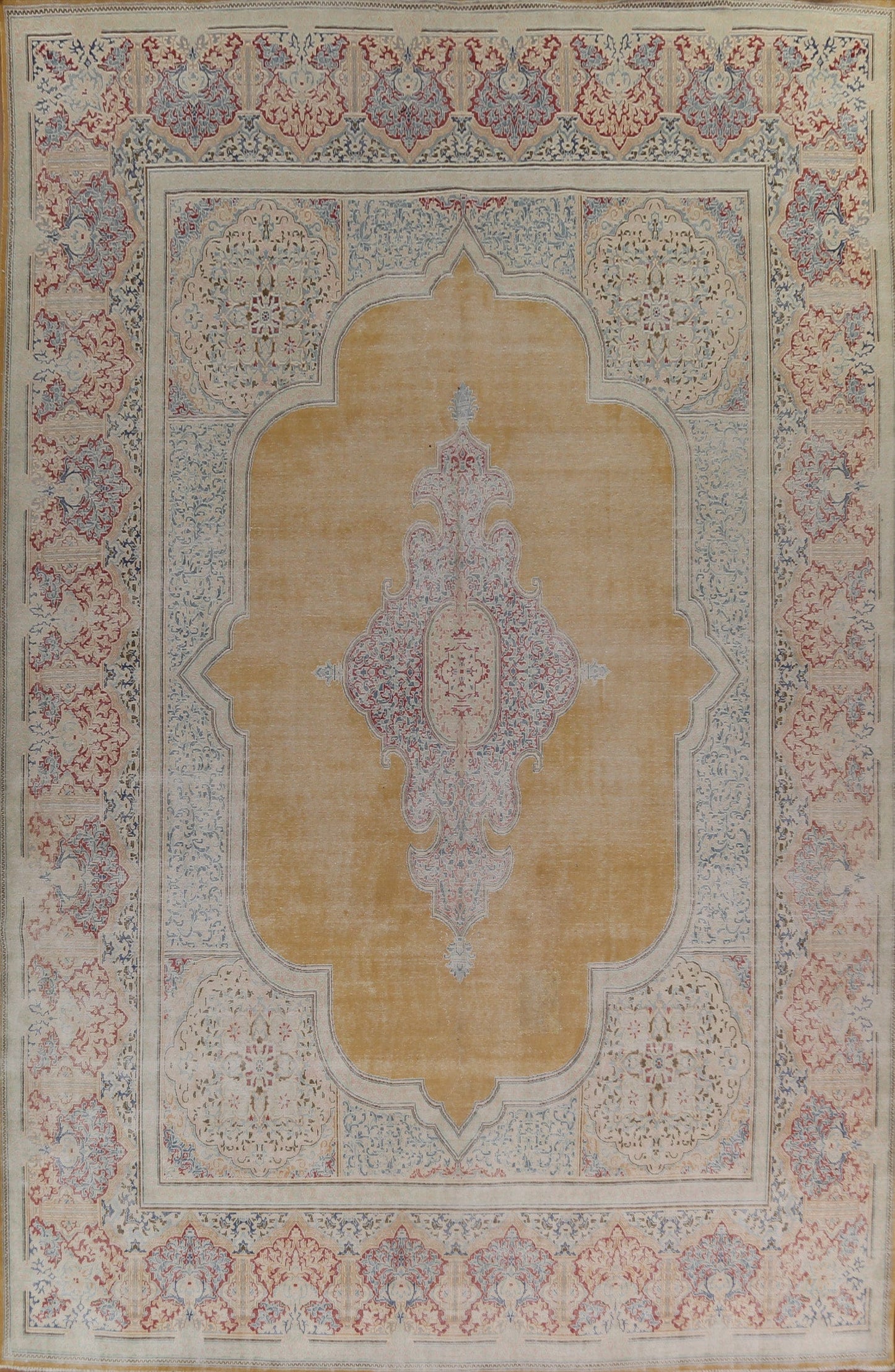 Hand-Knotted Wool Kerman Large Persian Rug 12x17