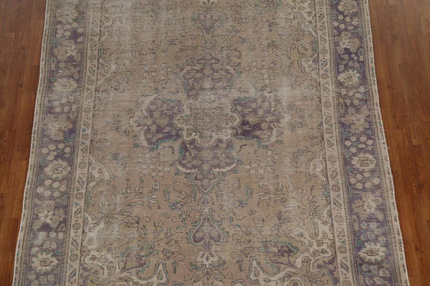 Distressed Floral Tabriz Persian Wool Rug 6x9