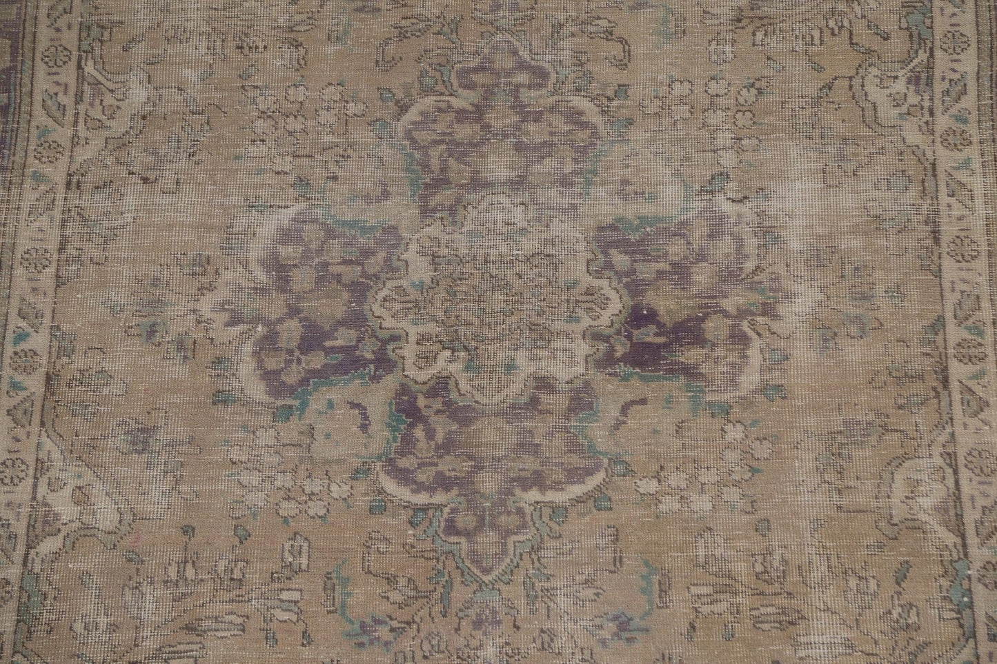 Distressed Floral Tabriz Persian Wool Rug 6x9