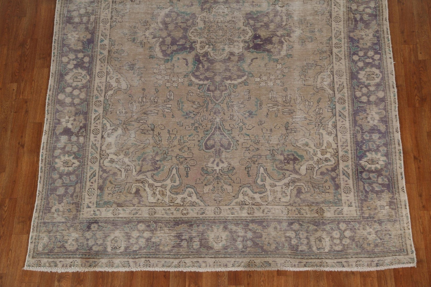 Distressed Floral Tabriz Persian Wool Rug 6x9