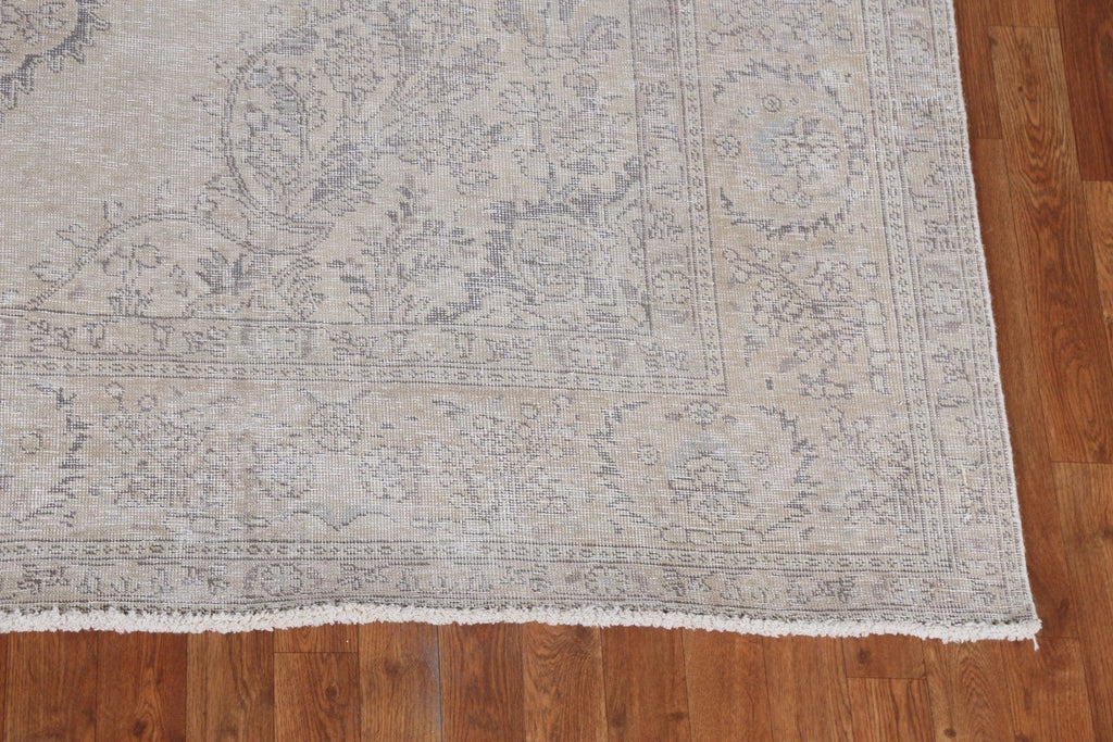 Distressed Wool Tabriz Persian Area Rug 7x10