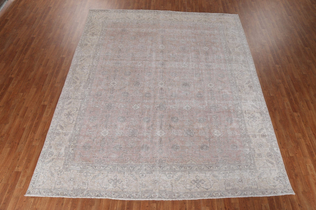 All-over Distressed Wool Tabriz Persian Area Rug 10x12