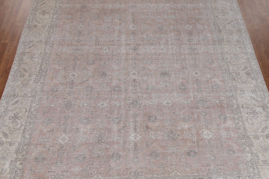 All-over Distressed Wool Tabriz Persian Area Rug 10x12