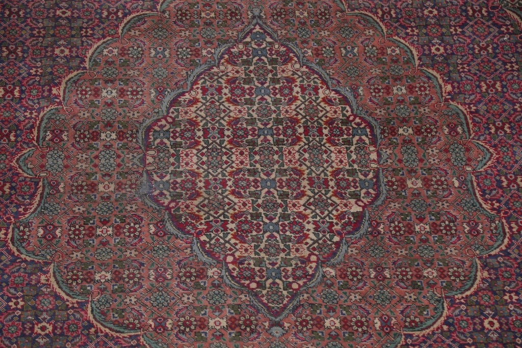 Vintage Geometric Tabriz Persian Wool Rug 10x13