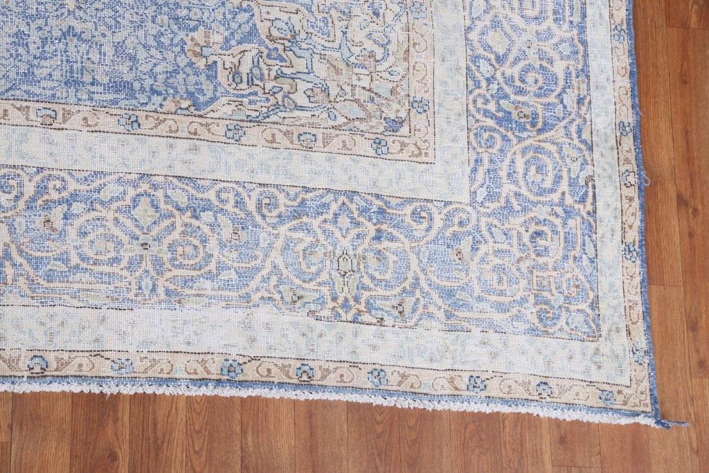 Distressed Blue Kerman Persian Area Rug 10x13