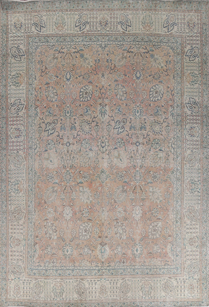 All-Over Floral Tabriz Persian Area Rug 10x13