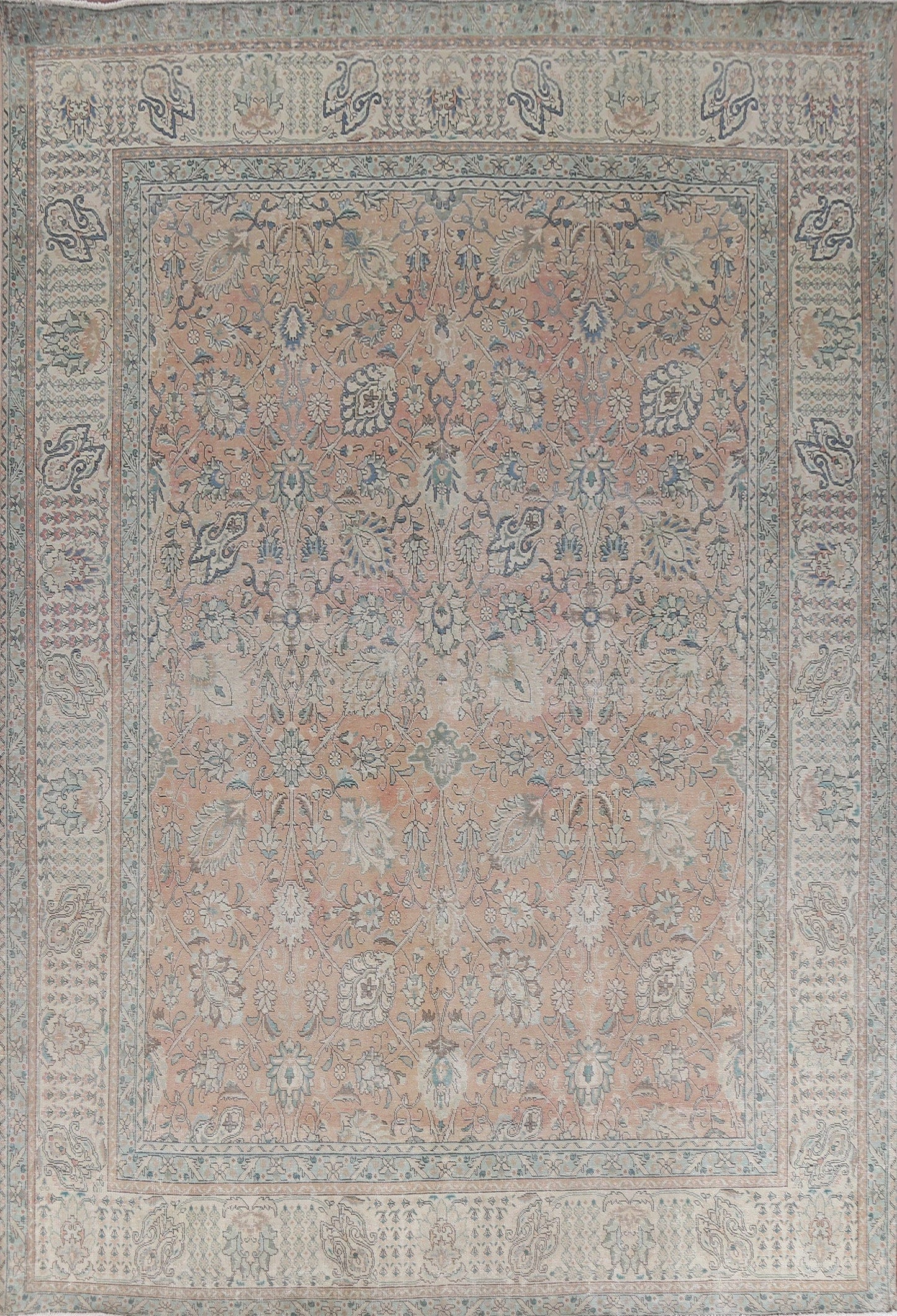 All-Over Floral Tabriz Persian Area Rug 10x13