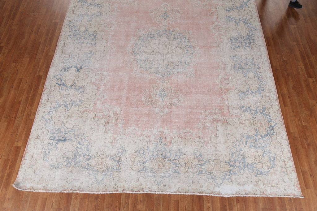 Geometric Handmade Floral Kerman Persian Wool Rug 10x13