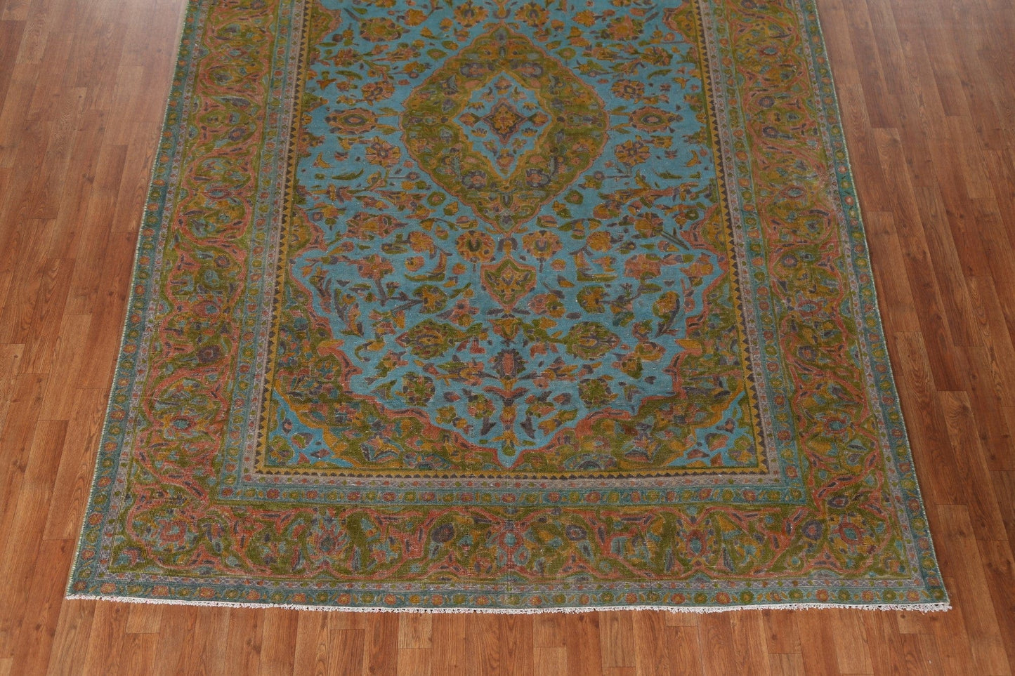 Distressed Over-Dyed Tabriz Persian Area Rug 7x11