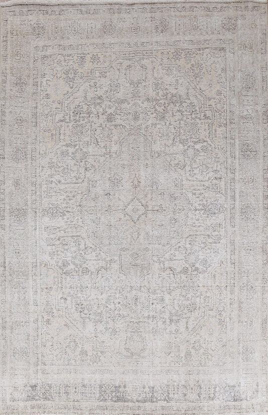 Distressed Geometric Tabriz Persian Area Rug 8x11