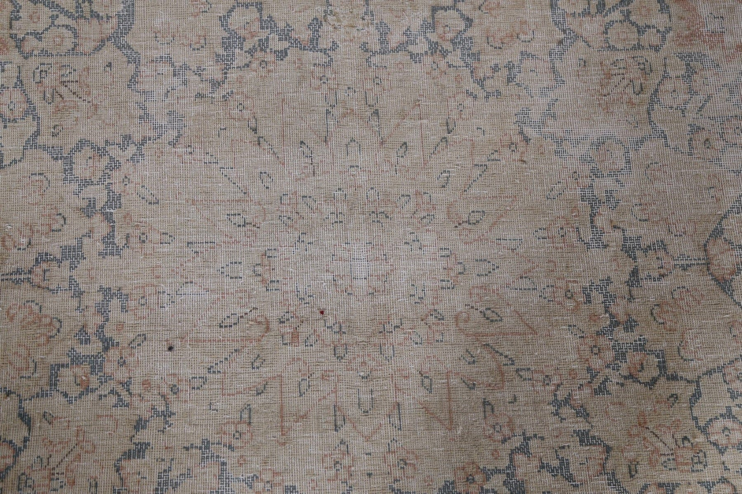 Geometric Distressed Wool Kerman Persian Area Rug 10x13