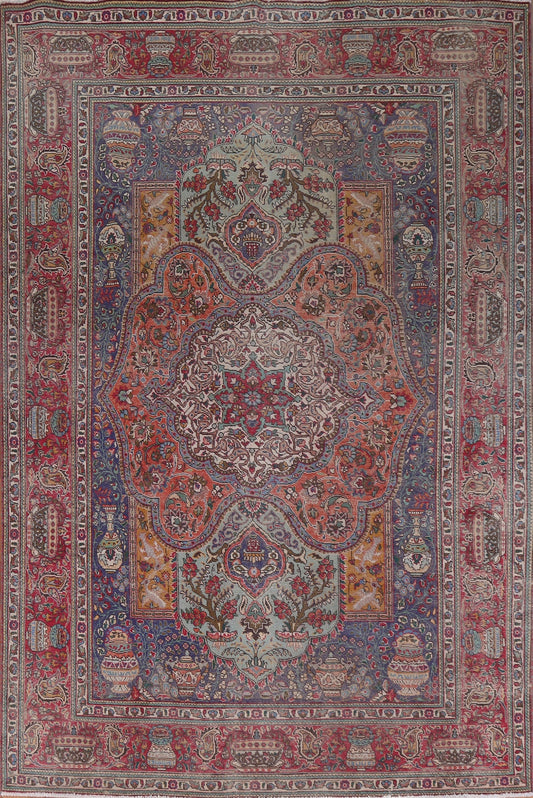 Floral Vintage Floral Wool Kashmar Handmade Persian Rug 8x11