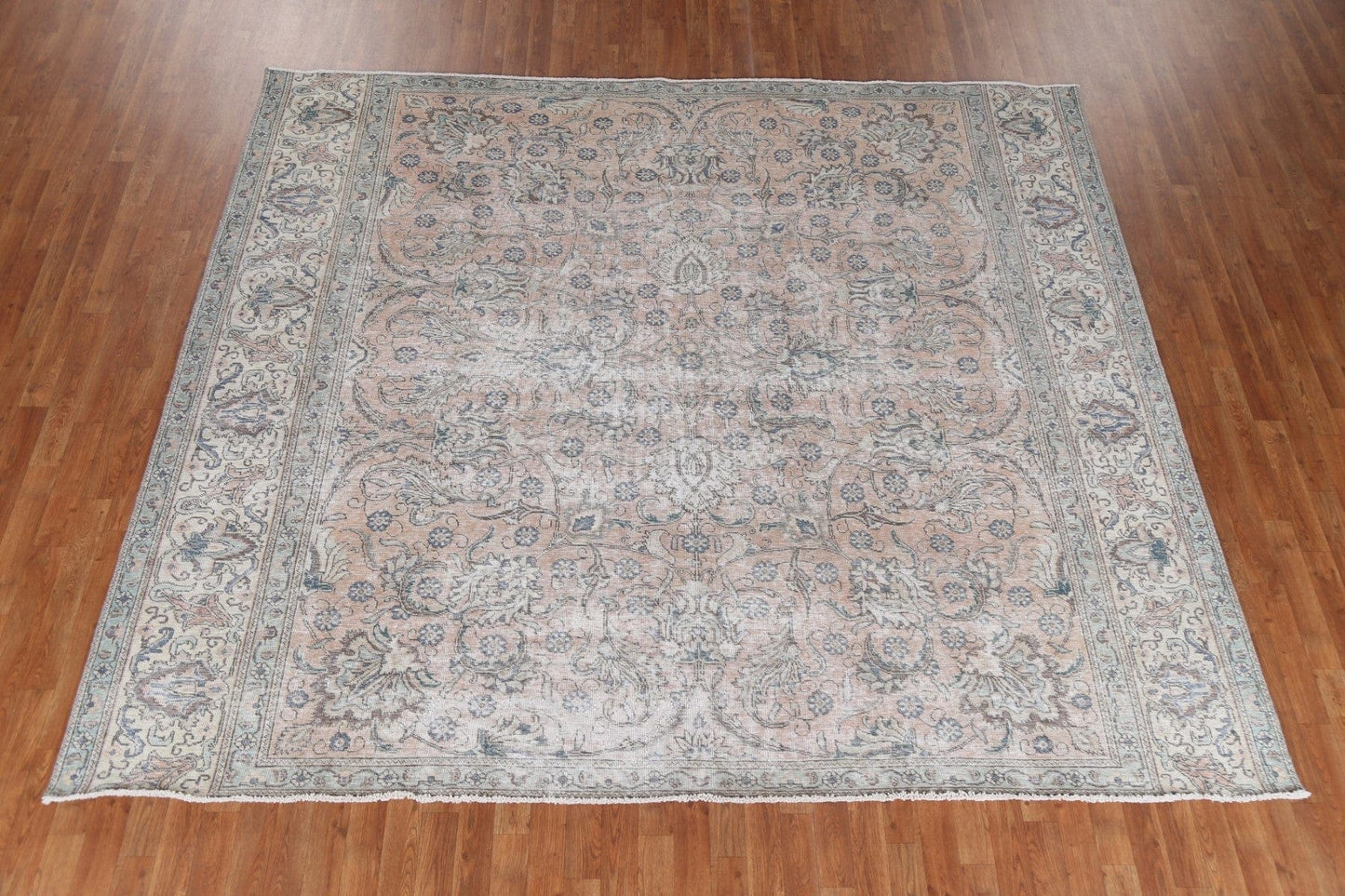 Floral Distressed Floral Tabriz Persian Area Rug 9x10