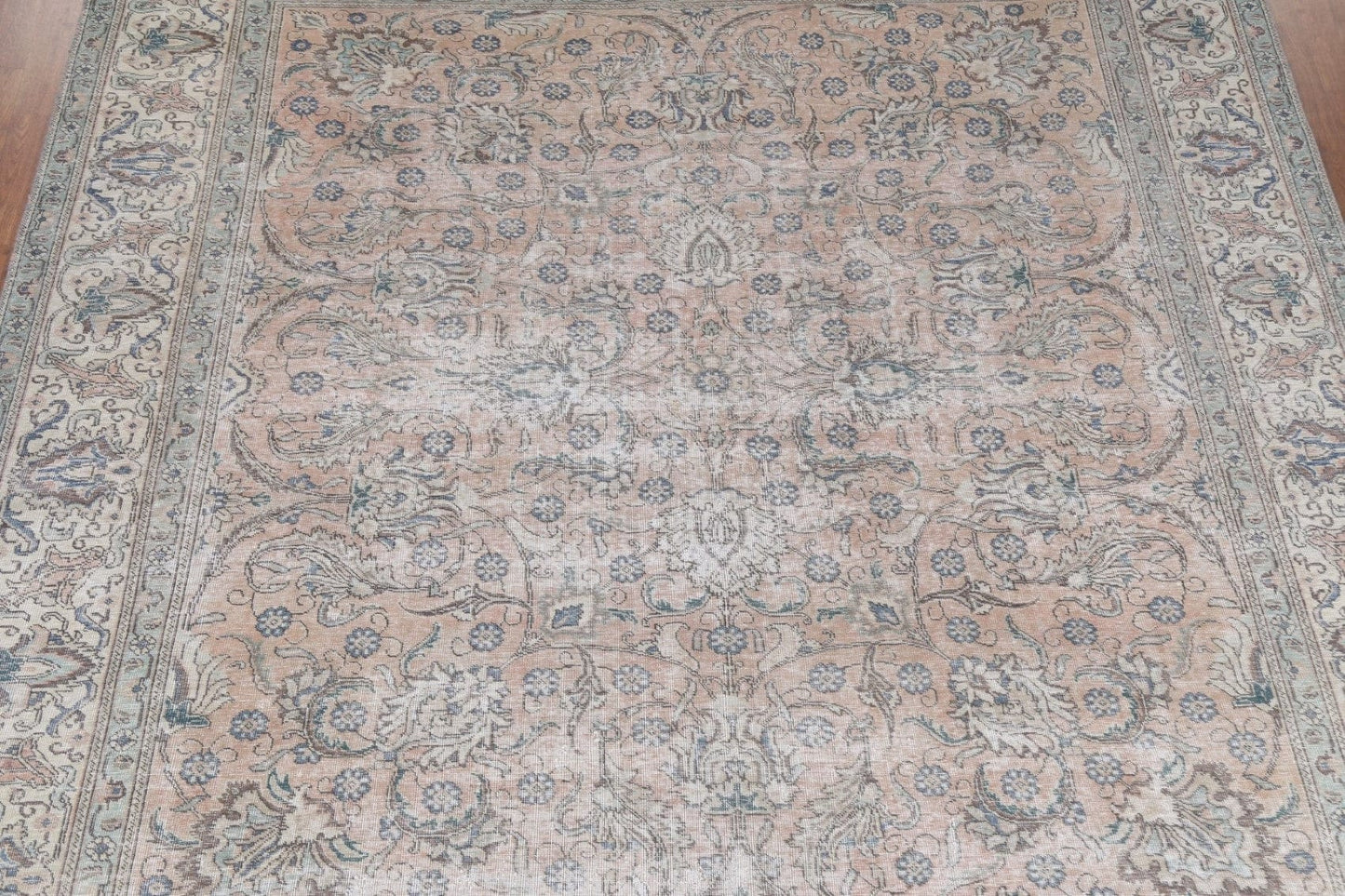 Floral Distressed Floral Tabriz Persian Area Rug 9x10