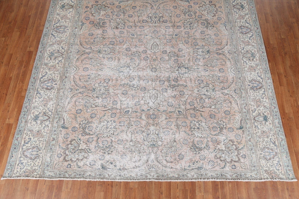 Floral Distressed Floral Tabriz Persian Area Rug 9x10