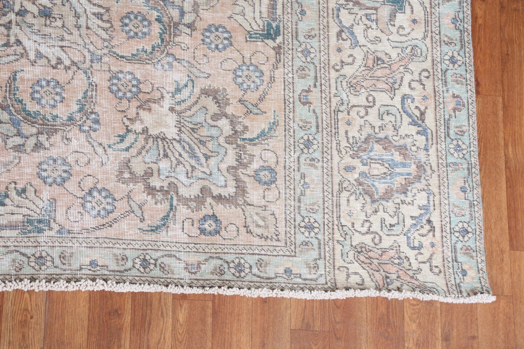 Floral Distressed Floral Tabriz Persian Area Rug 9x10