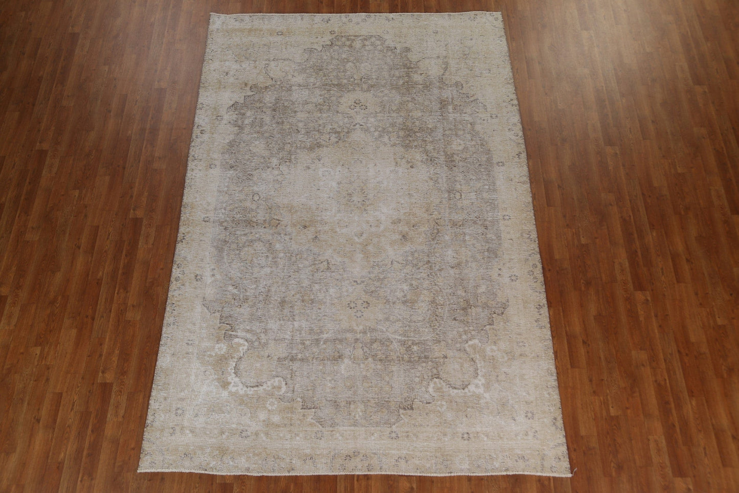 Floral Distressed Handmade Tabriz Persian Area Rug 7x10