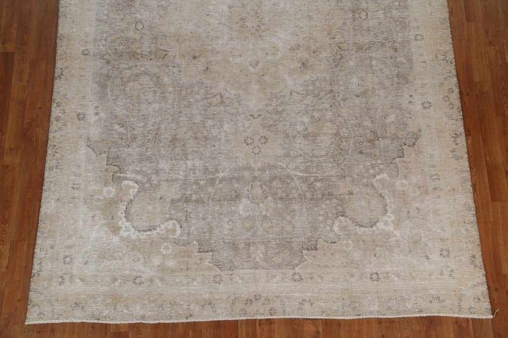 Floral Distressed Handmade Tabriz Persian Area Rug 7x10