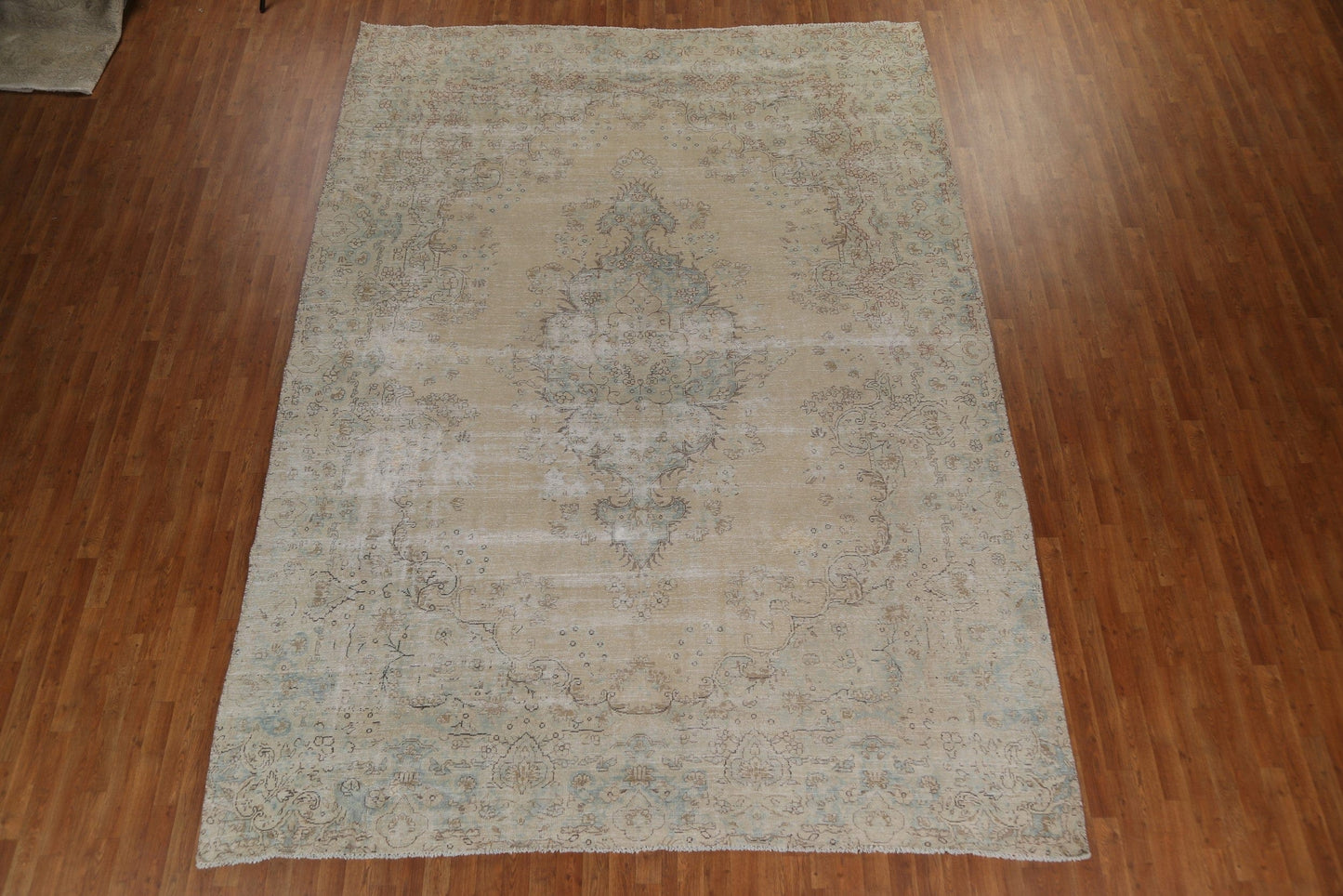 Distressed Wool Tabriz Persian Area Rug 9x13