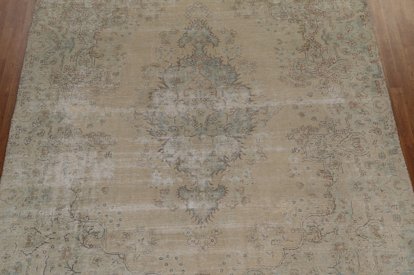 Distressed Wool Tabriz Persian Area Rug 9x13