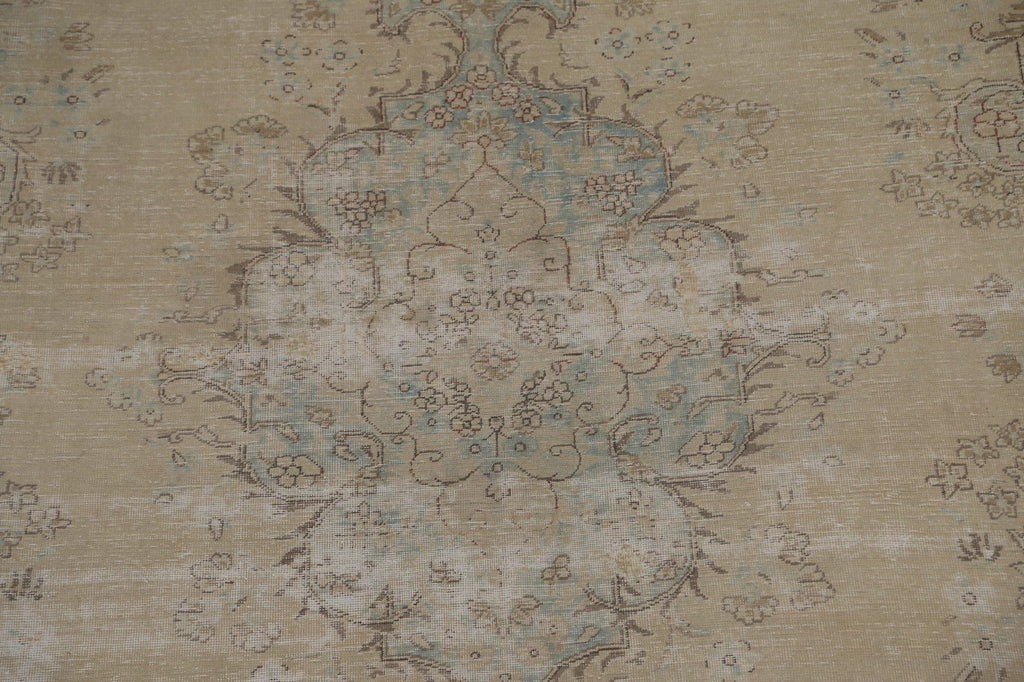 Distressed Wool Tabriz Persian Area Rug 9x13