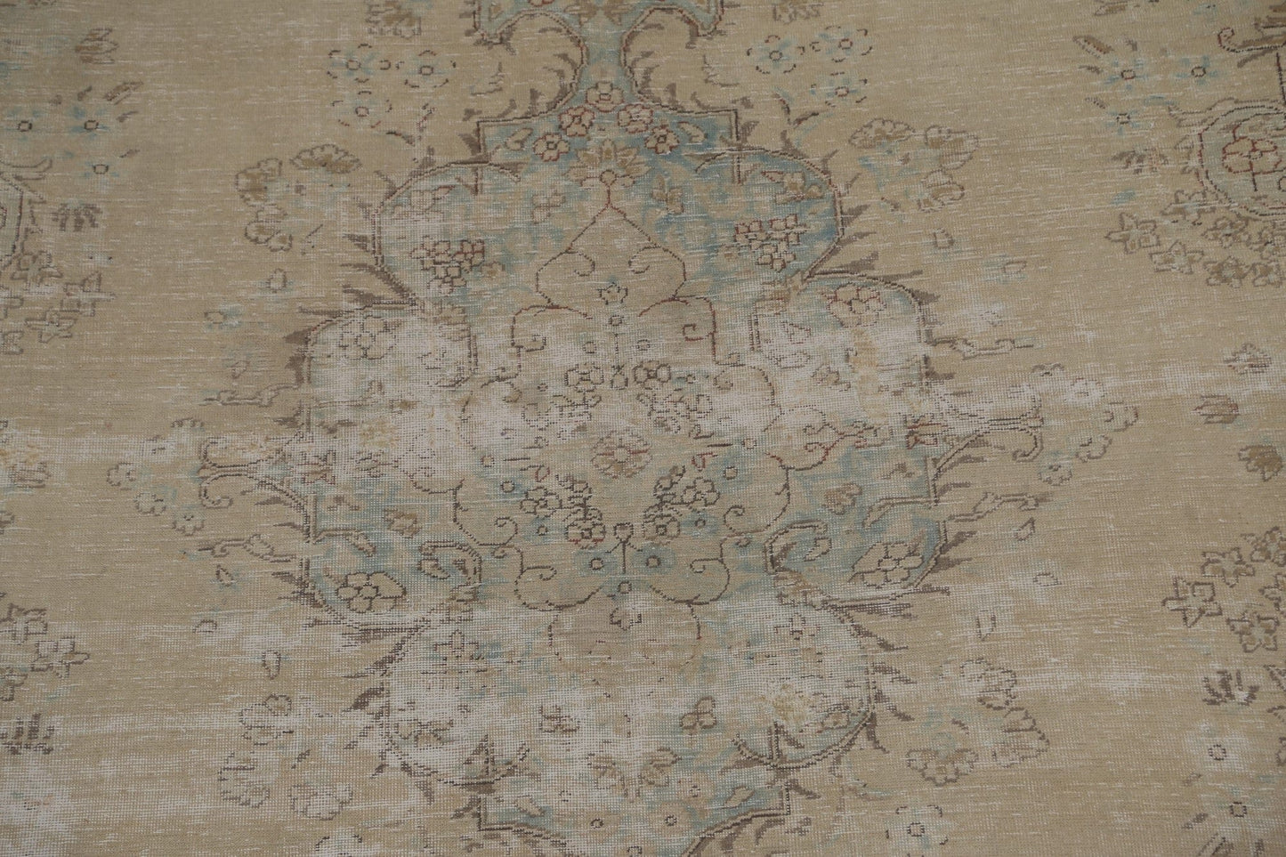 Distressed Wool Tabriz Persian Area Rug 9x13