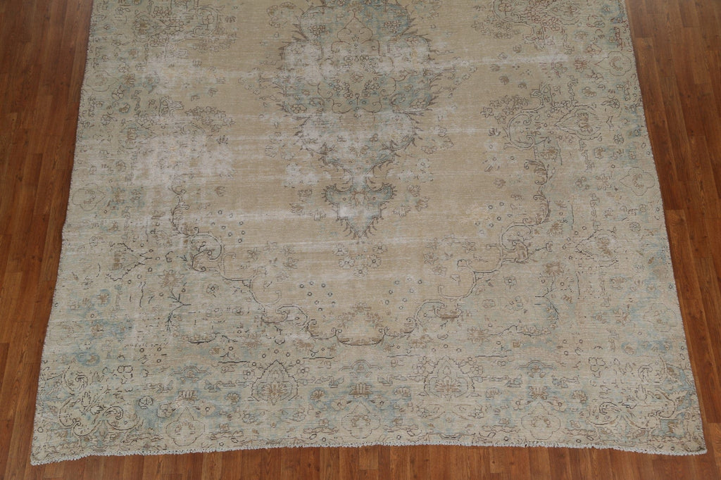 Distressed Wool Tabriz Persian Area Rug 9x13