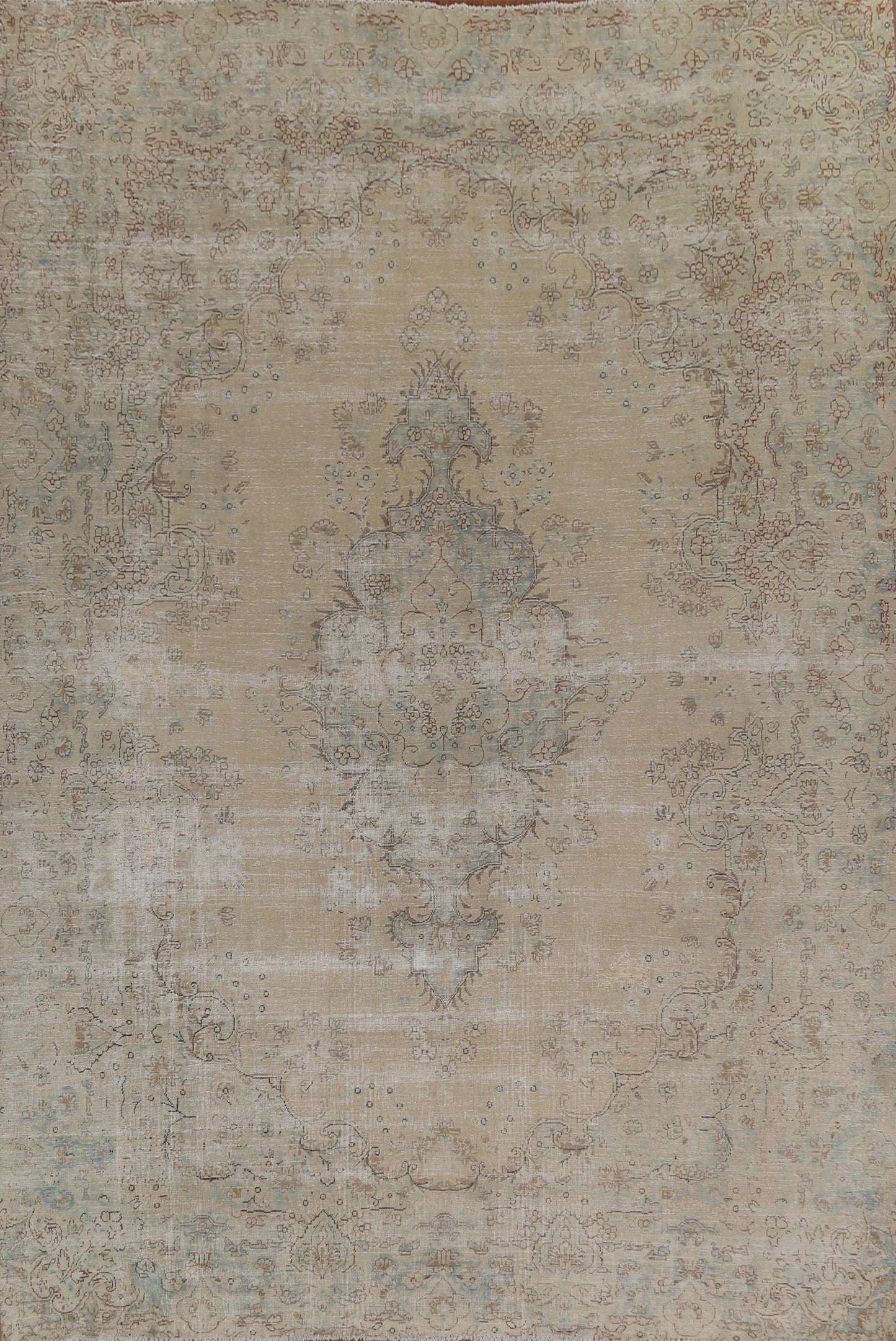 Distressed Wool Tabriz Persian Area Rug 9x13