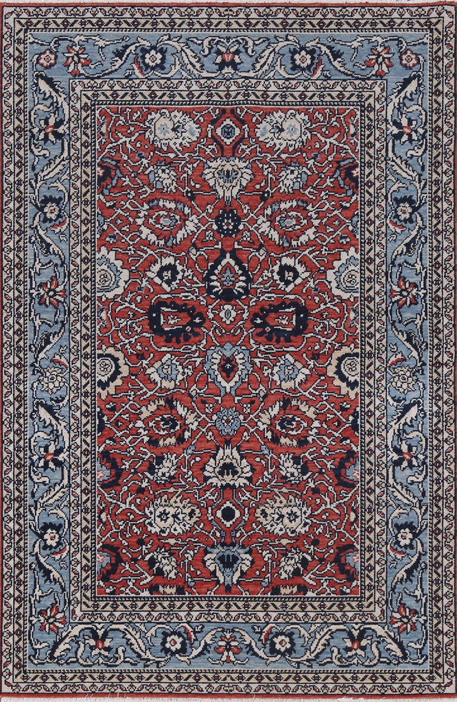 Red Floral Sultanabad Ziegler Wool Turkish Rug 4x6