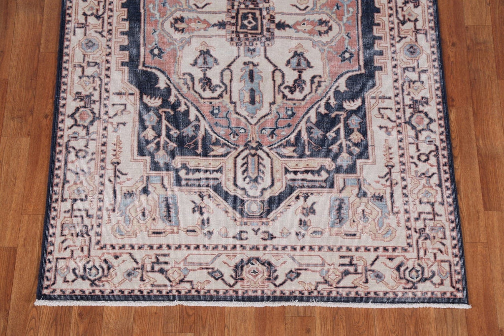 Geometric Heriz Serapi Wool Turkish Rug 4x6