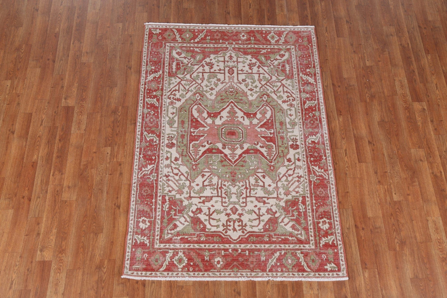 Handmade Heriz Serapi Wool Turkish Rug 4x6