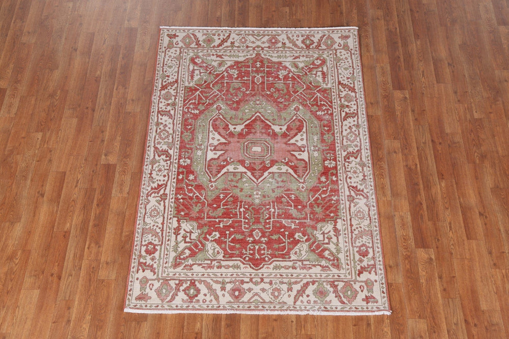 Handmade Heriz Serapi Wool Turkish Rug 4x6