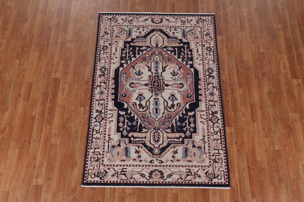 Geometric Wool Heriz Serapi Oriental Area Rug 4x6