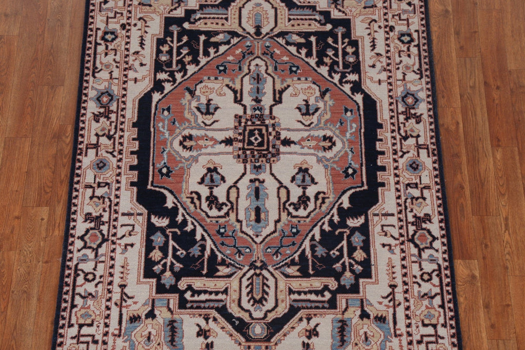 Geometric Wool Heriz Serapi Oriental Area Rug 4x6