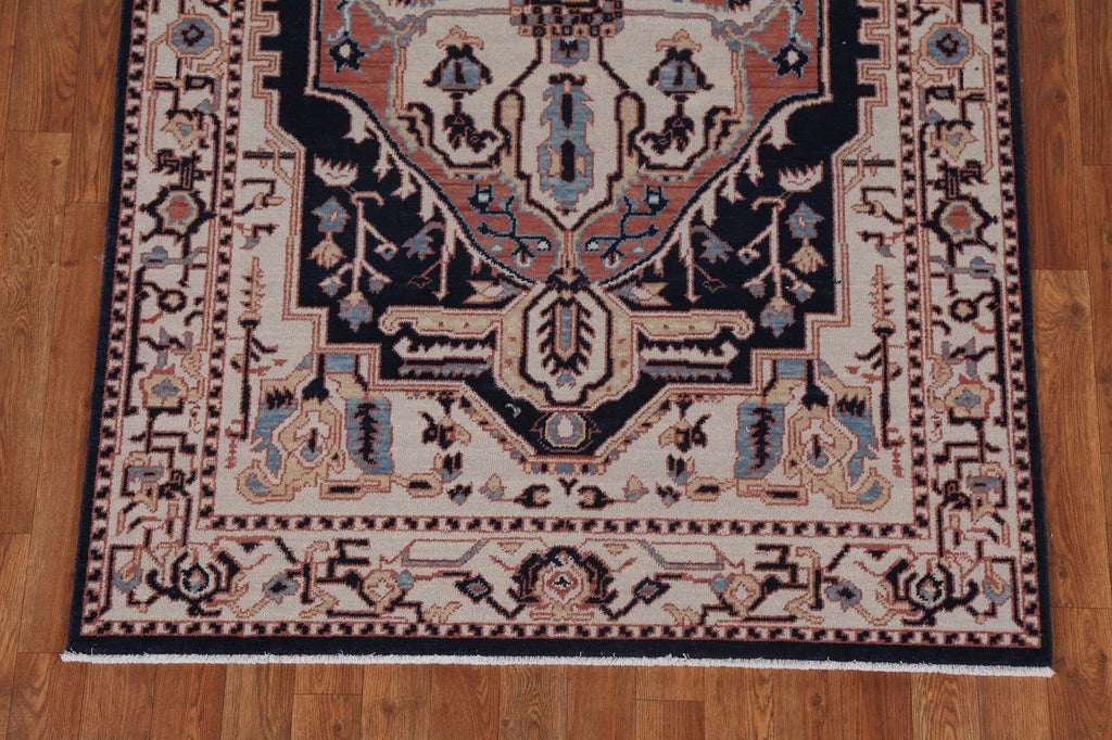 Geometric Wool Heriz Serapi Oriental Area Rug 4x6