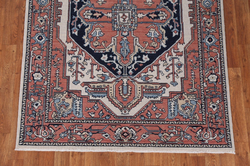 Handmade Geometric Heriz Serapi Turkish Wool Rug 4x6