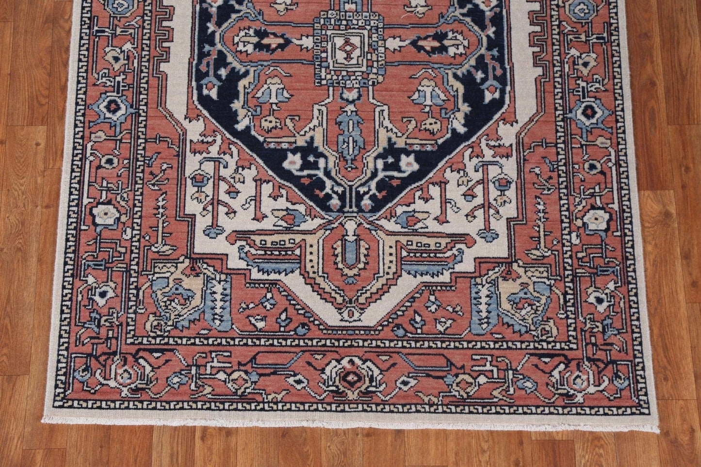 Handmade Geometric Heriz Serapi Turkish Wool Rug 4x6