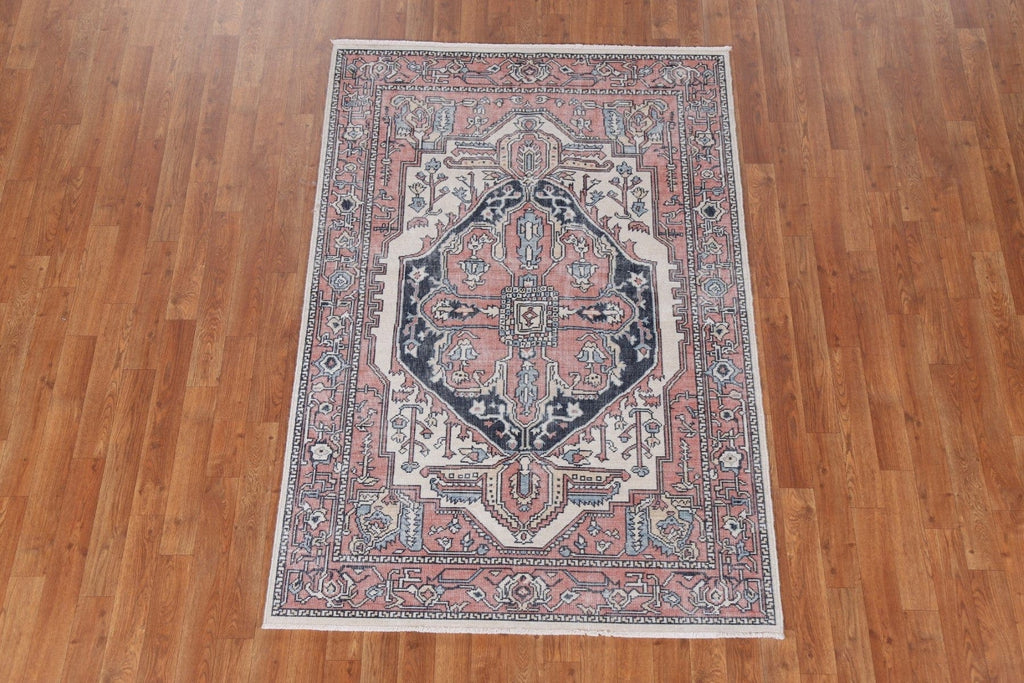 Handmade Heriz Serapi Turkish Wool Rug 4x6