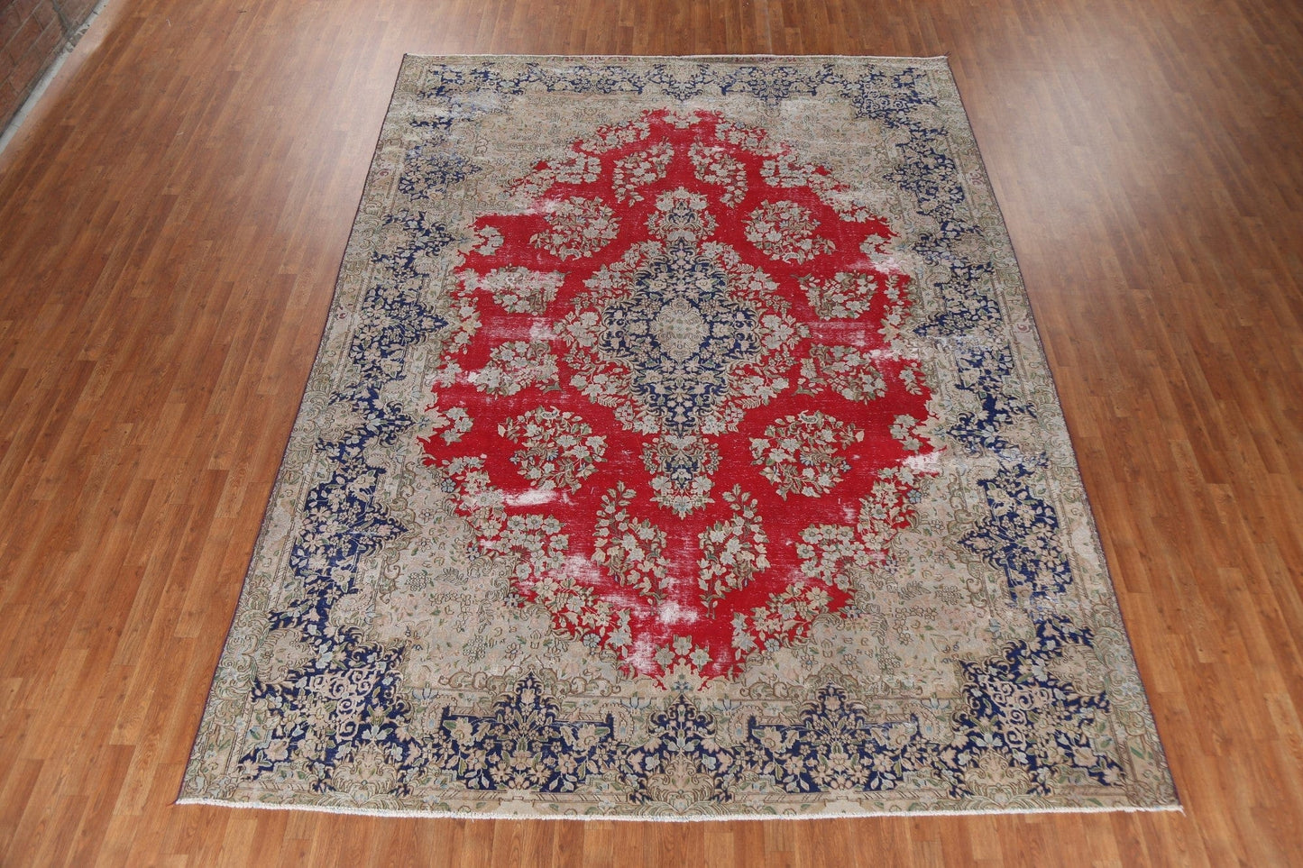 Red Floral Kerman Persian Area Rug 9x13