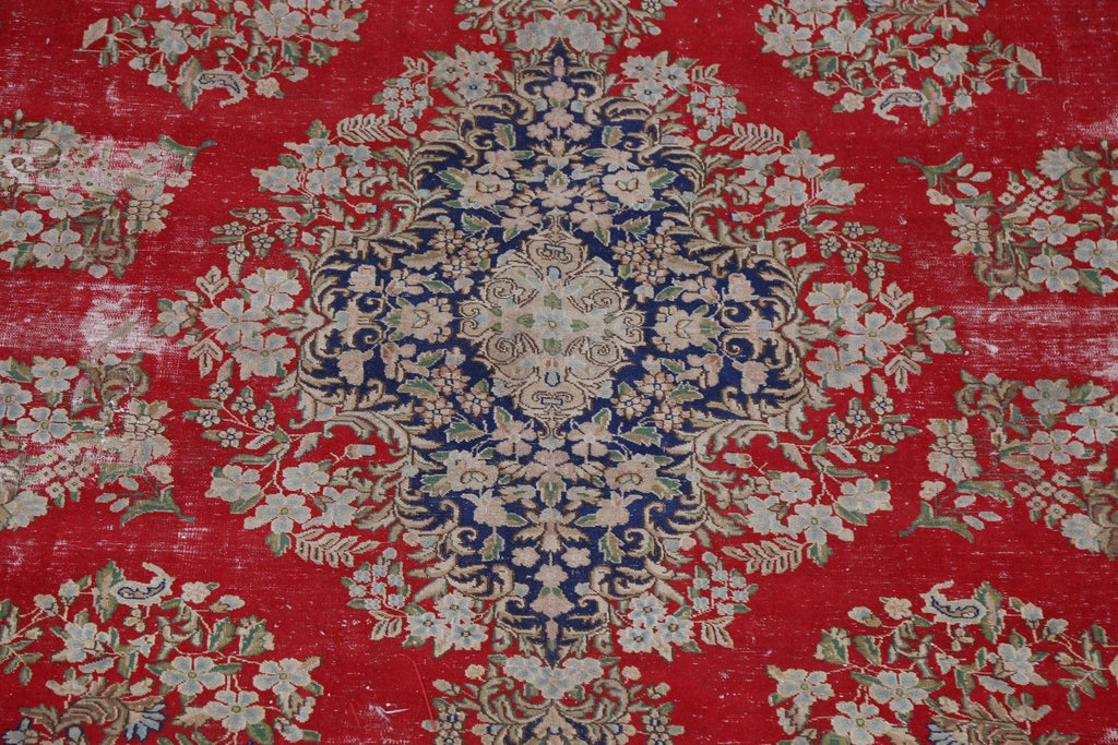 Red Floral Kerman Persian Area Rug 9x13