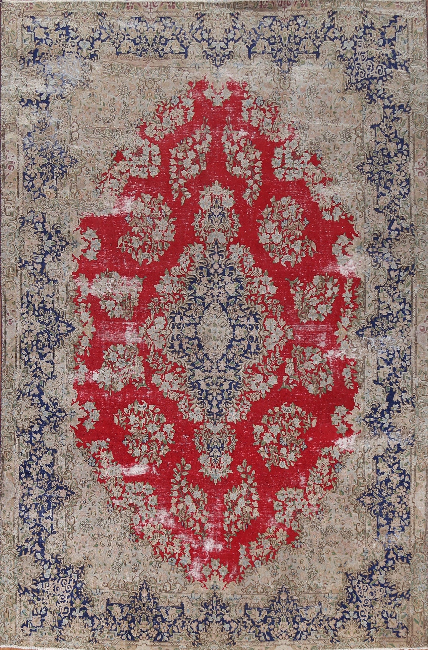 Red Floral Kerman Persian Area Rug 9x13