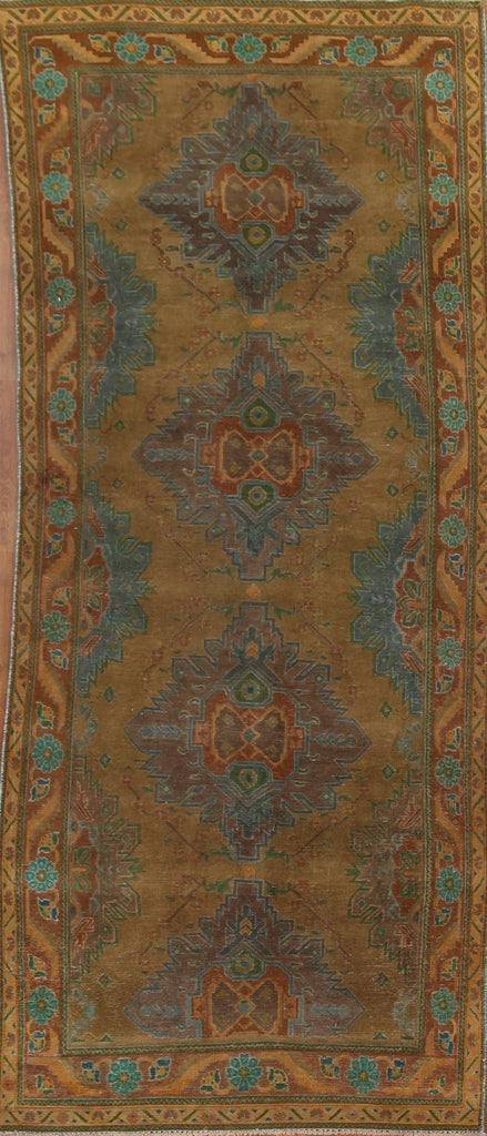 Over-Dyed Geometric Tabriz Persian Area Rug 5x12