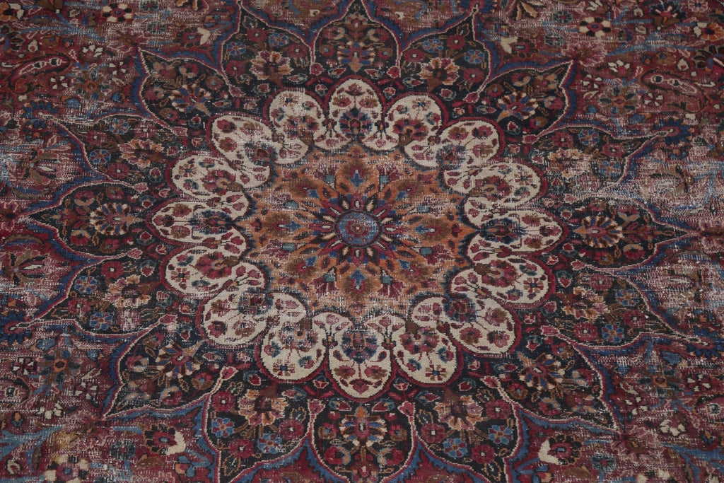 Floral Vintage Wool Birjand Persian Area Rug 9x13