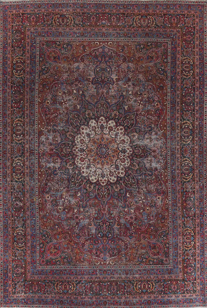 Floral Vintage Wool Birjand Persian Area Rug 9x13